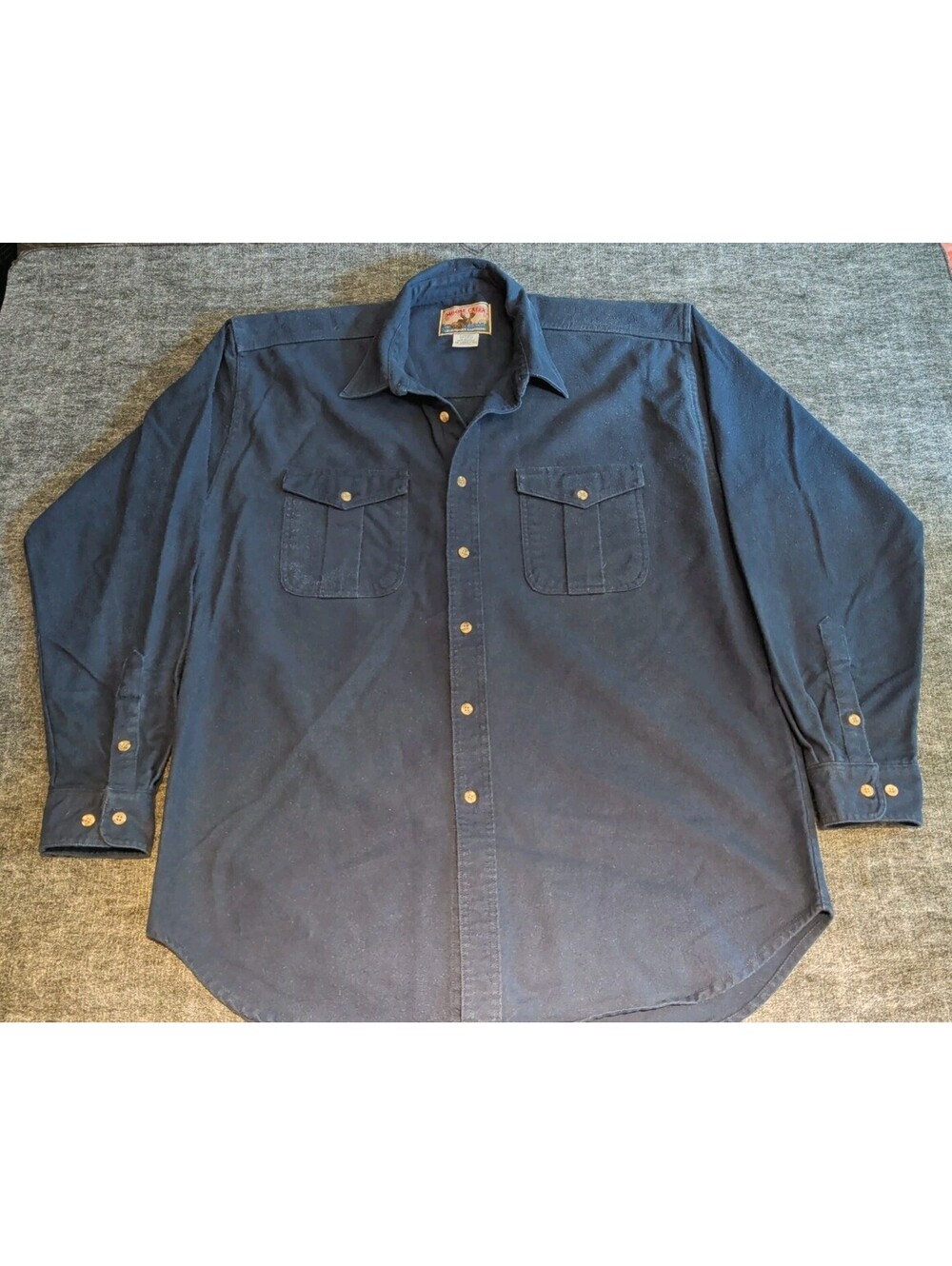Moose Creek Blue Heavyweight Chamois Texture Long Sleeve Button-Up Shirt XXL